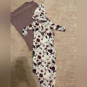 Caden Lane Newborn Cap and Gown with Caden Lane Blanket/Swaddle. Worn once!